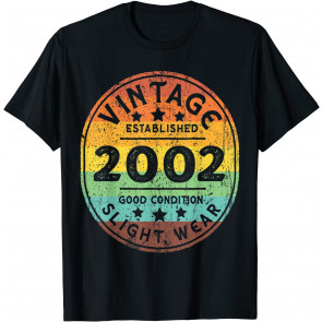 Vintage Established 2002 19th Birthday Party Retro Men T-Shirt