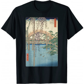 Vintage Famous Japanese Woodblock Art Kameido Tenjin Shrine T-Shirt