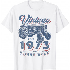 Vintage Farmer Tractor Established 1973 48th Birthday Party T-Shirt