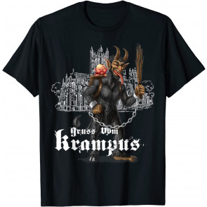 Vintage Gruss Vom Krampus Christmas Eve Naughty Kids Gift T-Shirt