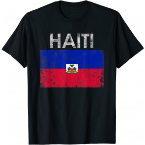 Vintage Haiti Haitian Flag Pride Gift T-Shirt