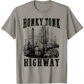Vintage Honky Tonk Highway Southern Western Rodeo Cowgirl T-Shirt