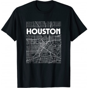 Vintage Houston Texas H-Town City Map T-Shirt