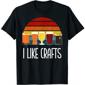 Vintage I Like Crafts Drinking Beer Gift For Brewer Lover T-Shirt