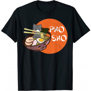 Vintage Kawaii Cat Pho Sho Vietnamese Bowl Ramen Noodle Gift T-Shirt