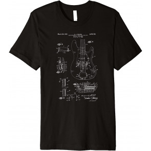 Vintage Patent Print 1961 Rock Bass Guitar T-Shirt