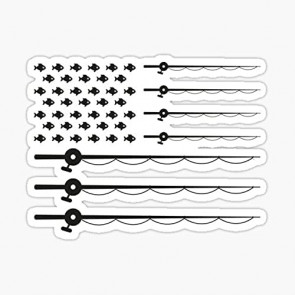 Vintage Patriotic Fishing USA American Flag T-Shirt