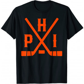 Vintage Philadelphia Ice Hockey Sticks State Outline T-Shirt