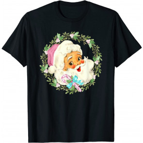 Vintage Pink Santa Claus Pink Christmas Design T-Shirt