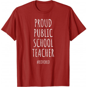 Vintage Proud Public School Teacher Red For Ed T-Shirt