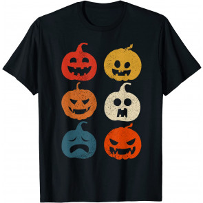 Vintage Pumpkin Halloween Jack-O-Lantern Retro Style T-Shirt