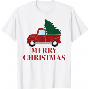 Vintage Red Truck With Christmas Tree T-Shirt