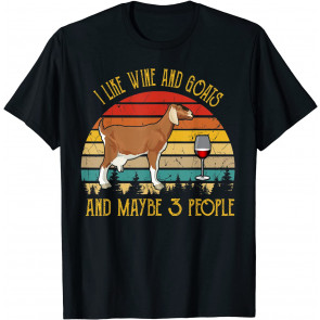 Vintage Retro I Like Wine And Goats T-Shirt