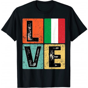 Vintage Retro I Love Italy Flag For Italian Pride Gift T-Shirt