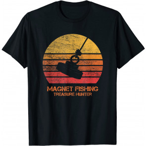 Vintage Retro Sunset Magnet Fishing T-Shirt