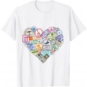 Vintage Stamp Flight Travel Vacation Cruise Trip T T-Shirt