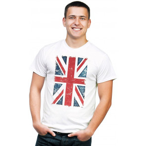 Vintage Union Jack UK Britain British Flag Graphic Printed T-Shirt