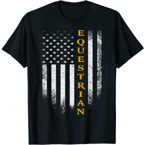 Vintage USA Horse Equestrian American Flag Patriotic T-Shirt