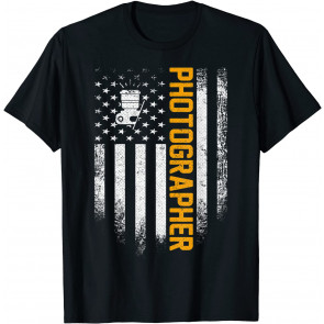 Vintage USA Photographer American Flag Photography Patriotic T-Shirt