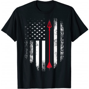 Vintage USA Red White - Archery Arrow American Flag T-Shirt