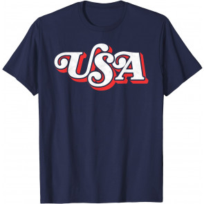 Vintage USA Retro Typography Patriotic 4th Of July 80's T-Shirt