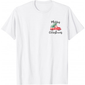 Vintage Wagon Red Truck Christmas Tree Pajama Family Xmas T-Shirt