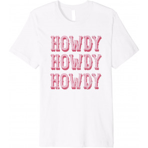 Vintage White Howdy Rodeo Western Country Southern Cowgirl T-Shirt