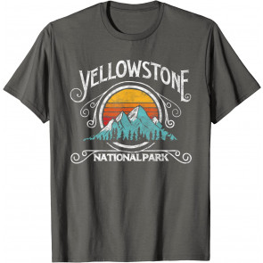 Vintage Yellowstone National Park Retro Mountains Design T-Shirt