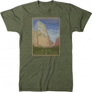 Vintage Zion National Park Vintage Poster Men's Tri-Blend T-Shirt