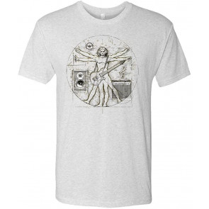 Vitruvian Music - Leonardo Davinci Man Guitar - Tri-Blend T-Shirt