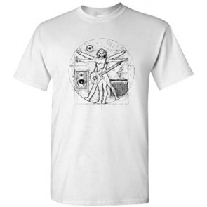 Vitruvian Music - Leonardo Davinci Man Guitar - T-Shirt