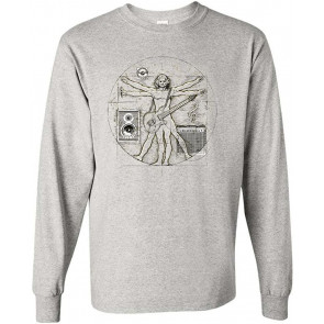 Vitruvian Music - Leonardo Davinci Man Guitar - T-Shirt