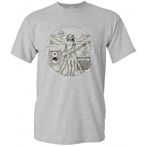 Vitruvian Music - Leonardo Davinci Man Guitar - T-Shirt