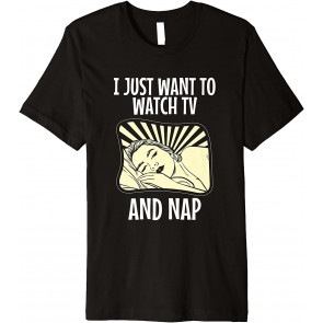 Watch TV Inspired Nap And TV Related Television Lover Design T-Shirt