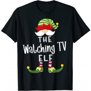 Watching TV Elf Group Christmas T-Shirt