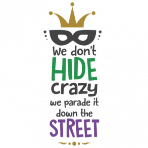 We Dont Hide Crazy We Parate It Down The Street Mardi Gras Tshirt  New Orleans  Louisiana Tshirt  T-Shirt