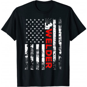 Welder Vintage USA American Flag Welding T-Shirt
