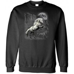 White Horse Wilderness - America Patriot Freedom - Fleece Sweat T-Shirt