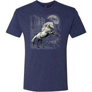 White Horse Wilderness - America Patriot Freedom - Tri-Blend T-Shirt
