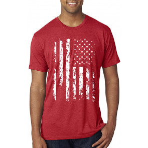 White United States Flag Distressed T-Shirt