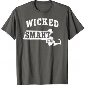Wicked Smaht Boston Massachusetts MA Vintage Distressed T-Shirt