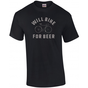 Will Bike For Beer Funny Novelty T-Shirt