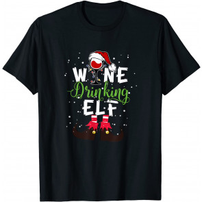 Wine Drinking Elf T-Shirt