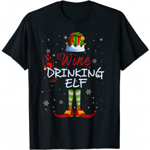 Wine Drinking Elf T-Shirt