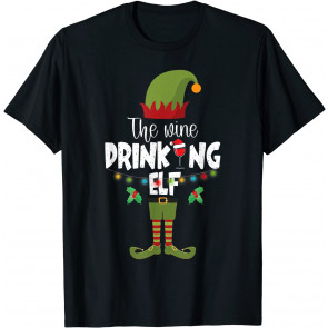 Wine Drinking Elf T-Shirt