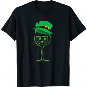 Wine Glass Drinking St Patrick's Day Event  T-Shirt