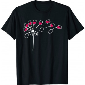 Wine Glasses Dandelion T-Shirt
