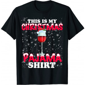 Wine Glasses Santa Hat Christmas T-Shirt