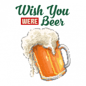 Wish You Were Beer Retro Drinking Tshirt