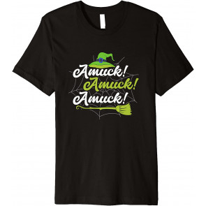 Witch Halloween Amuck Broom T-Shirt